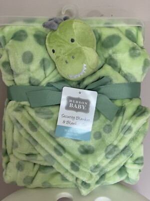 Hudson Baby Green Dinosaur Dot Security Blanket Lovey Set Cozy