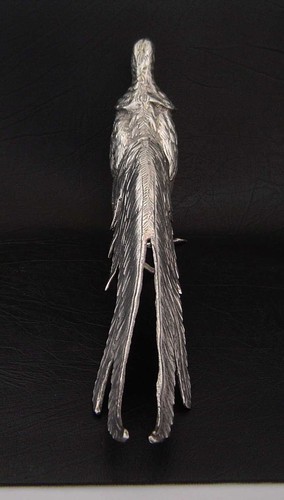 FINE PAIR VINTAGE SILVER PLATE COCK & HEN PHEASANT BIRD CENTERPIECE FIGURES - Picture 15 of 23