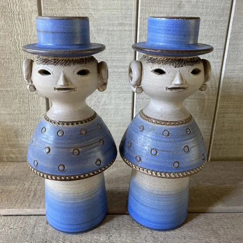 Vintage Haeger Sebastiano Maglio MCM Figural Candleholders Made in Italy Set/2