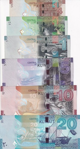 Kuwait Set 6 UNC 1/4 1/2 1 5 10 20 Dinars 2013-2014 P 29 30 31 32 33 P 34 - Picture 2 of 4