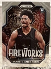 2023 Prizm Draft Picks Scoot Henderson Fireworks #3 & Base #24 (2 Cards) RC