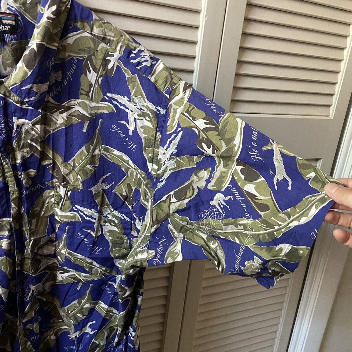 Vintage 1999 Patagonia Pataloha Blue Hawaiian ButtonUp SS