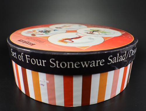 Sakura GLAMOUR GIRLS Salad Dessert Plates Set of 4 in Box Stoneware - Picture 19 of 19