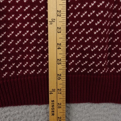 Maglione uomo Castaway Nantucket Island finto collo 1/4 zip rosso scuro taglia XL cotone - Foto 6 di 10