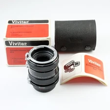 Vivitar AT-3 Extension Tube Set Nikon F Non-Ai Mount + Case/Manual/Box