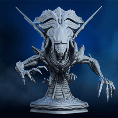 1/6 34cm Alien Queen Bust 3D print figure Model Kit Unpainted Unassembled GK