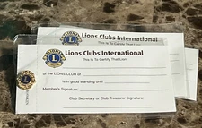 Vintage Lions Clubs International Official Membership Card with Pin Sealed