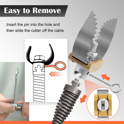 52812 T-230 2" Heavy Duty C-Cutter Drain Cleaning Auger Tool for Ridgid Cable - Picture 4 of 8