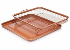 Gotham Steel XXL Nonstick Copper Crisper Tray Air Fryer Basket for Oven