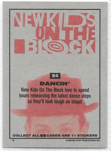 1989 Topps Big Step NEW KIDS ON THE BLOCK Trading Cards -Complete Your Set NKOTB - Picture 169 of 211