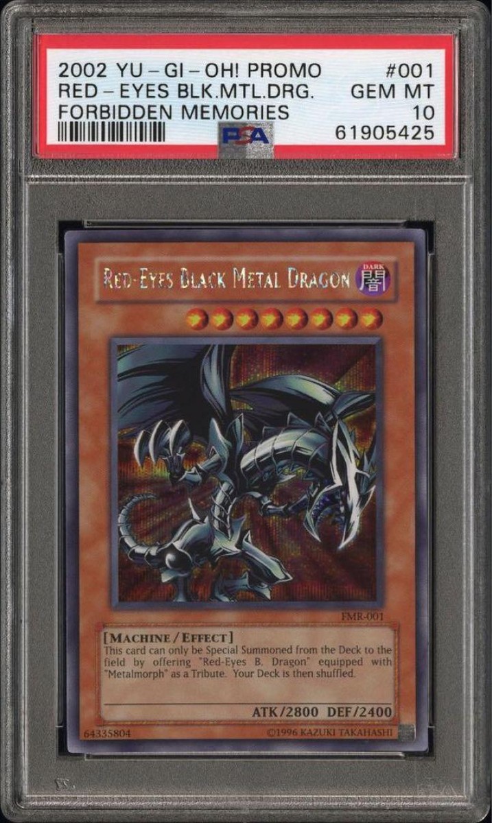 PSA10 2002 FMR 001 Red-Eyes Black Metal Dragon Secret Rare Yu-Gi
