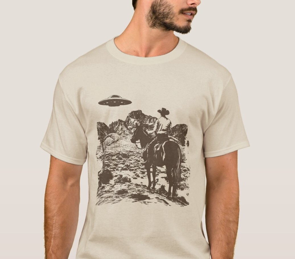 Ufo Western Shirt, Retro Shirt, Vintage Cowboy Shirt, Rodeo