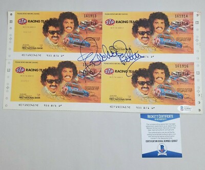 Richard Petty Signed Checks STP Nascar Racing The King Beckett COA