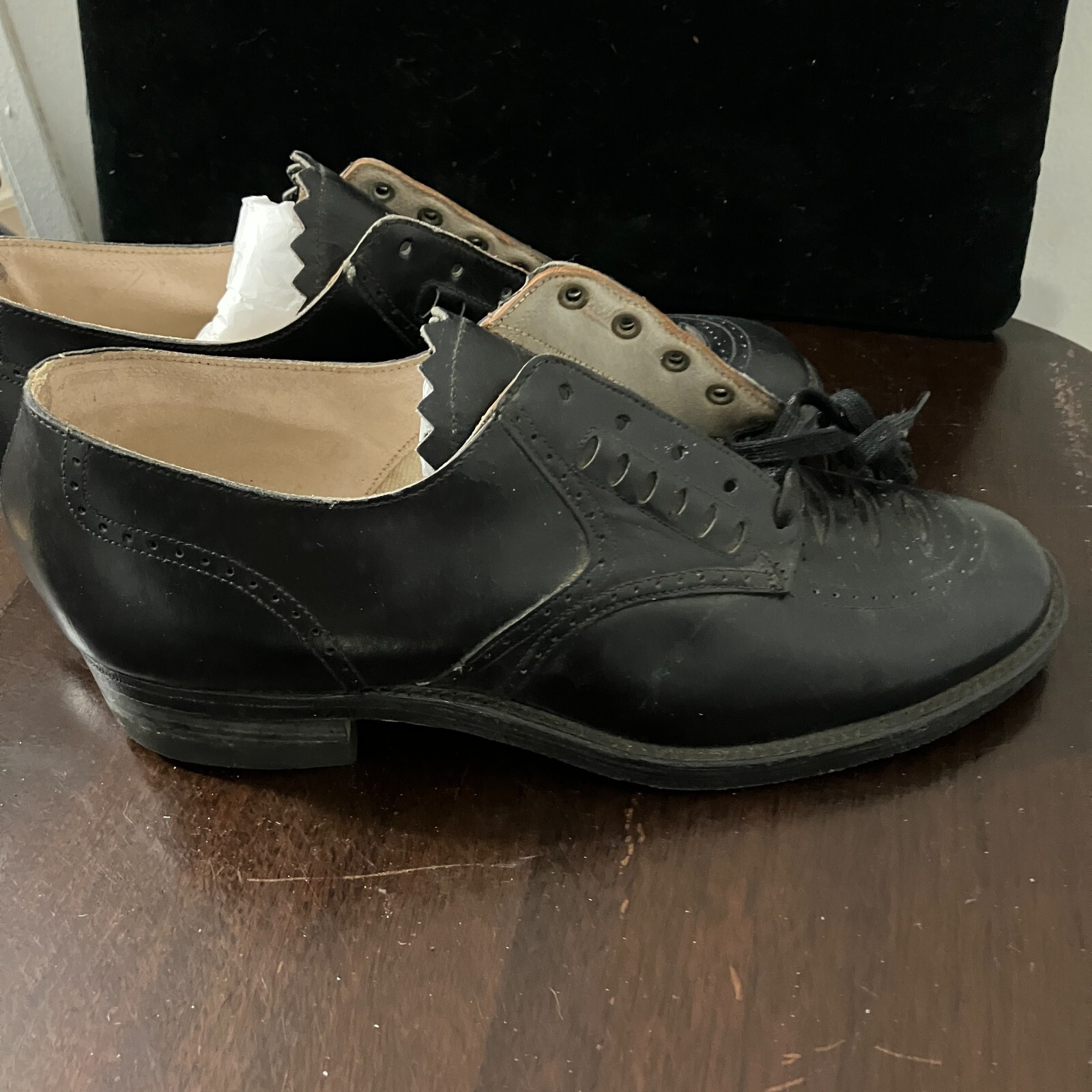 Antique/Vintage 1920s-1940s Peter's Diamond Ferndale Black Leather Girl's Shoes