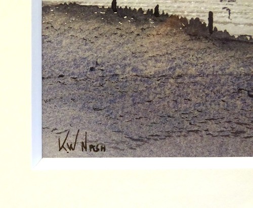 Original watercolour painting Keith W Nash Norfolk coast framed signed wall art - Picture 2 of 5