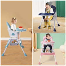 Baby Hochstuhl, 2-in-1 Hochstuhl für Babys und Kleinkinder mit Fußstütze Neu