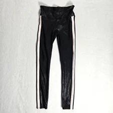 Spanx Leggings Black Size Small Faux Womens Pink Stripe