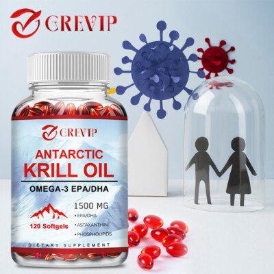 Antarctic Krill Oil - Astaxanthin, Omega-3 EPA, DHA -Brain & Joint Health