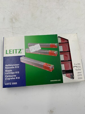 Leitz LZ5583 Heftklammer-Kassette K12  12mm Rot 1050 Heftklammern