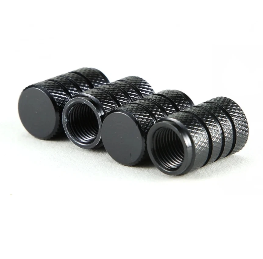 8 piezas Tapas de vástago de válvula de llanta de válvula de puerto de aire de rueda negra para neumático de automóvil Foto 3 de 4