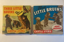 2 Castle Films 16mm. Three Bears  In The Woods  And  Makes Mischief   1930  s
