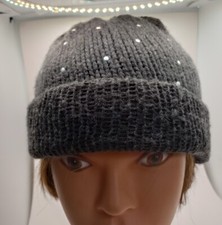ZARA BEANIE Hat GRAY Knit Women's SEE PHOTOS FOR SIZE