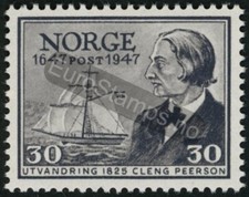 Norway 1947 (NK 363, MI 327, SC 283) Norwegian Post Office 30 øre - MNH