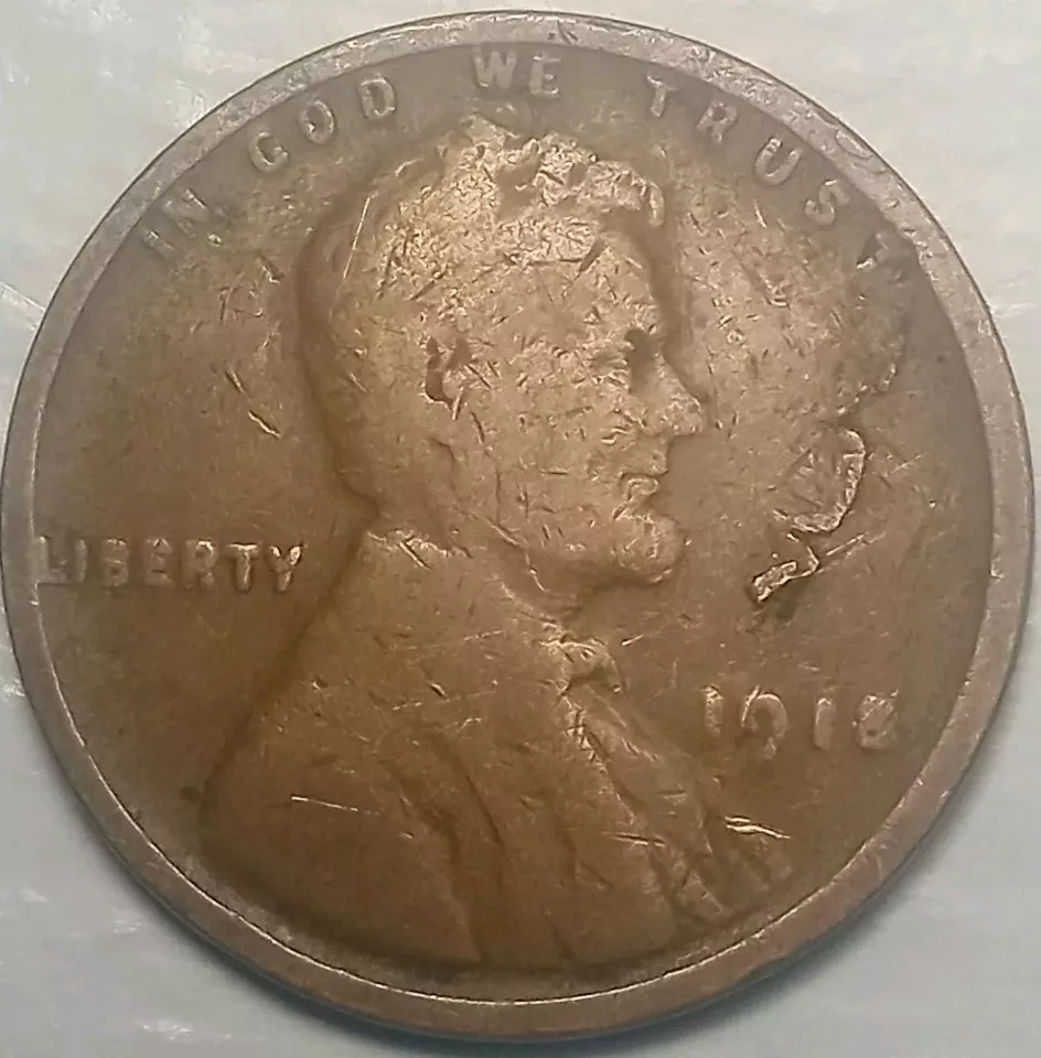 1918 P Lamination Peel Obv.,Lincoln Wheat Cent Penny Coin,Free Shipping!!! - Image 2 of 3