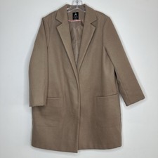 Primark Atmosphere Coat Size 16 Camel Beige Tan Overcoat Snap Close Bnwot