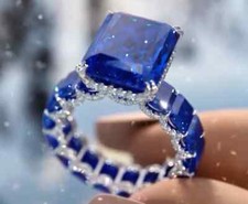 Royal Blue sapphire Ring statement ring Anniversary  Birthday Gift for women's