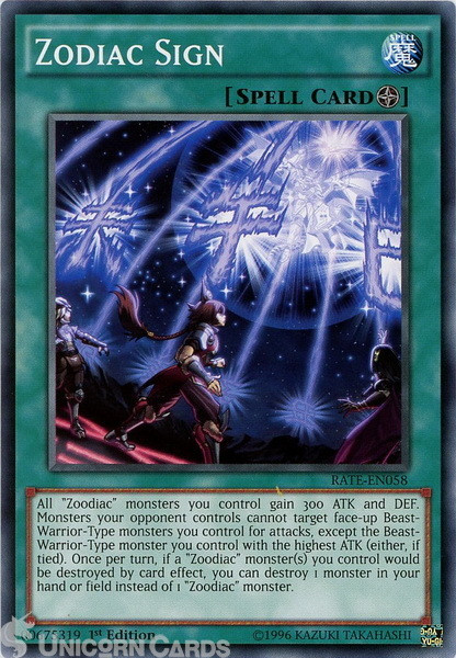 RATE-EN058 Zodiac Sign Common 1st Edition Mint YuGiOh Card