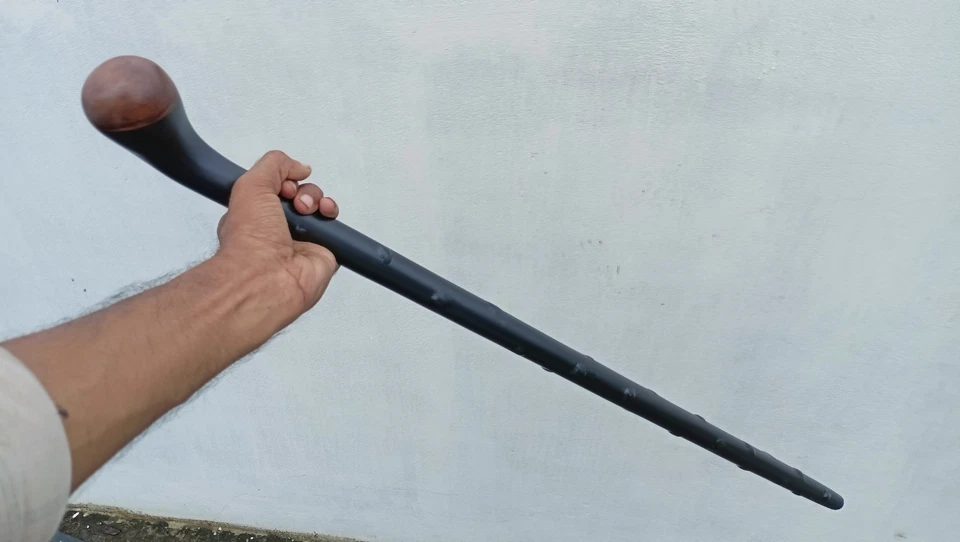 Bastón irlandés Shillelagh 36" madera dura negra bastón de madera palo de rosa africano Foto 4 de 4