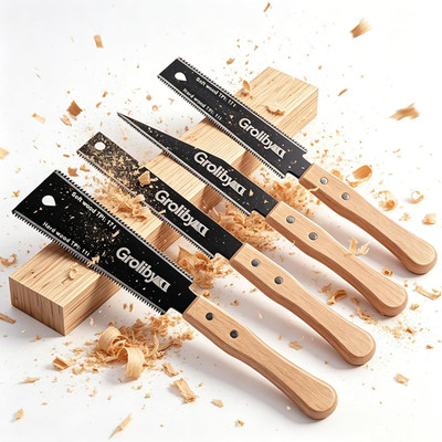 Japan Saws Set 4-Piece - Ryoba & Fine Saw for Woodworking and DIY Projects