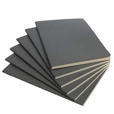 A5 Dotted Notebooks - Grid Notebook, 92 pages, 8.2" x 5.5" (Gray, 6 Pack)