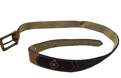 Rolfs Belt Womens Medium Brown Leather Fashion Skinny Argyle Diamond Buckle