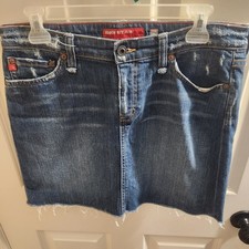 Big Star Womens Cassi Blue Vintage Y2K Mini Denim Jean Skirt Slit Distressed 29