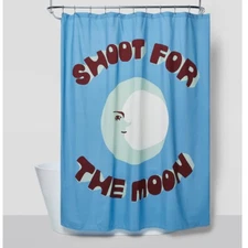Shoot For The Moon Shower Curtain Room Essentials New