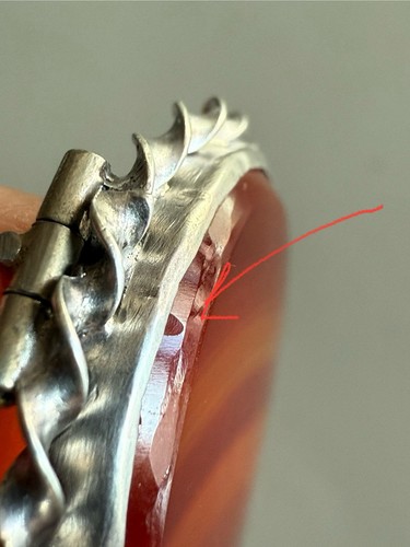 Broche/pin antiguo victoriano escocés con bandas de ágata y plata - Imagen 5 de 6