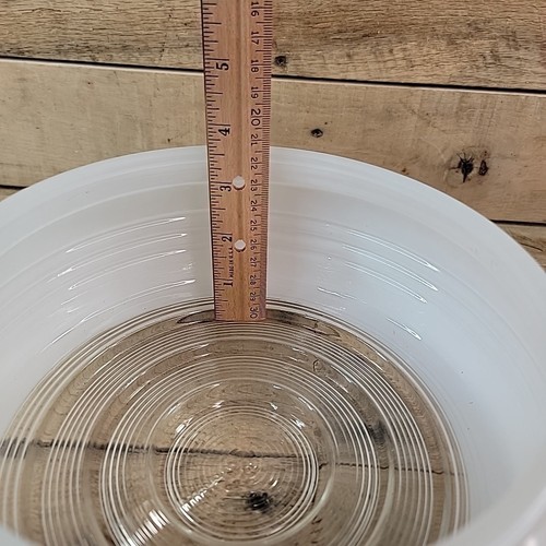 VTG MCM 8.5” Round Frosted & Clear Glass Ceiling Light Replacement Drum Shade #2 - Picture 6 of 9