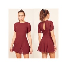 Reformation Gracie Mini Dress garnet red burgundy sundress size 6