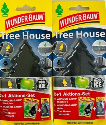 Wunderbaum Lufterfrischer fürs Auto Black Ice und Apfel Duft (2 Bäumchen)