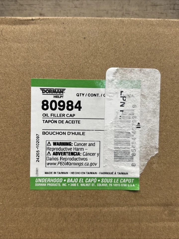 Tapa de llenado de aceite Dorman 80984, Chrysler 93-05, Dodge 93-05, Eagle 1993-97. Foto 4 de 4
