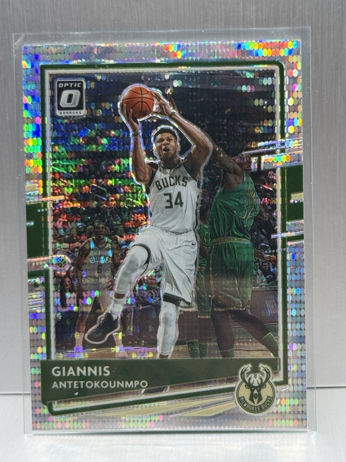 2020-21 Donruss Optic Giannis Antetokounmpo Silver Pulsar Prizm #29 Bucks