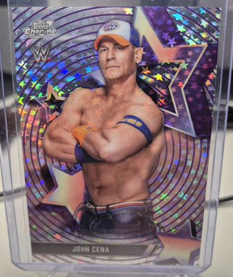 John Cena STARFRACTOR 2026 Topps Chrome Cosmic WWE Wrestling Card #SF-48 SSP  