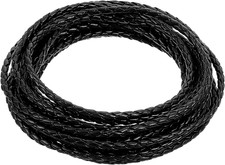 5.5 Yards 4mm Black Braided Leather Cord for Jewelry Making DIY Crafts