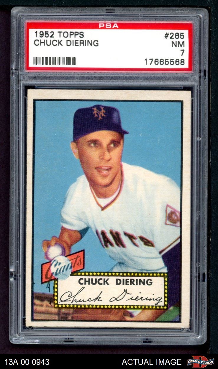 1952 Topps #265 Chuck Diering Giants PSA 7 - NM