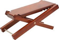 Sgabello per chitarra in legno di mogano premium - 4 posizioni altezza regolabile, fol...