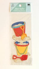 Jolees Boutique By You 3D Scrapbooking 2 Stickers SAND PAILS Beach Free Ship