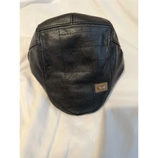 Unisex Jamont Black Leather Cap One Size Casual