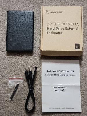 SYBA Iocrest 2.5 SATA HDD/SSD External Hard Drive Enclosure with USB 3.0 Cable